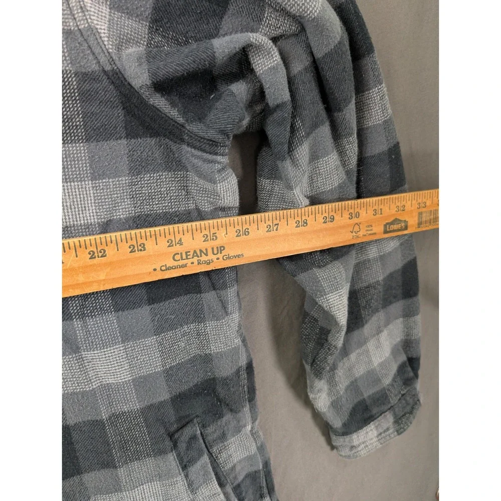 Columbia Mens Plaid Fleece Lined Flannel Shirt Jacket Gray XXL